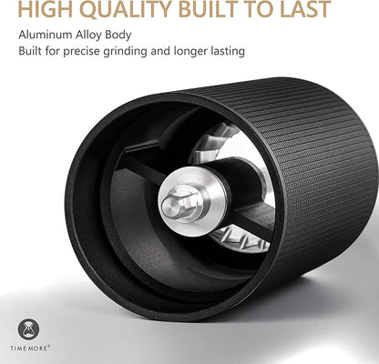 TIMEMORE Manual Coffee Grinder Chestnut C3S PRO, Hand Coffee Grinder with Foldable Handle, Stainless Steel S2C Conical Burr Coffee Grinder, Adjustable Grind Setting for Espresso to French Press, Black