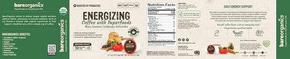 BareOrganics Energizing Coffee Single Serve 96ct Bulk Pack
