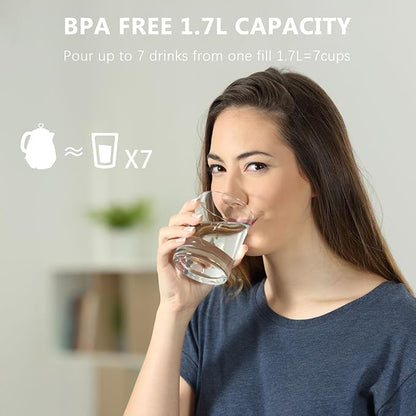 1.7L Electric Kettles, BPA Free Tea Kettle, Hot Water Boiler Heater, Stainless Steel Teapot, Auto Shut-Off & Boil-Dry Protection, 120V/1500W