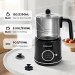 Load image into Gallery viewer, Milk Frother Warmer 3in1 Electric Milk Steamer Stainless Steel Foam Maker, 12oz Hot Cold Frothing, Thick Foam for Macchiatos, Cappuccinos (Black)