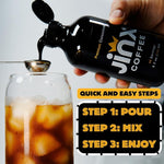 Load image into Gallery viewer, Jinx Coffee Concentrate – 50x Stronger Cold Brew Coffee | Strong Caffeine Concentrated Liquid, Perfect for Instant Hot or Iced Coffees, Cold Brew Concentrate, Hot Drinks, and Instant Espresso | 48 Servings of Premium Concentrated Coffee