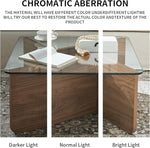 Load image into Gallery viewer, 31.5" Glass Coffee Table, MDF Mid-Century Modern Square Coffee Table with Tempered Glass Top, Square Center Tables for Small Space Living Room Office Apartment, Walnut