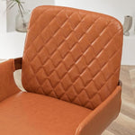 Load image into Gallery viewer, LUNLING Mid Century Modern Faux Leather Dining Room Chairs,Upholstered Seat Metal Legs Chairs Orange Faux Leather Kitchen Chair Reception Room Chair,1PCS