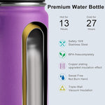 Load image into Gallery viewer, koodee Stainless Steel Water Bottle, 26 oz Double Wall Vacuum Insulsted Sports Bottle with Leakproof Spout Lid (Purple)