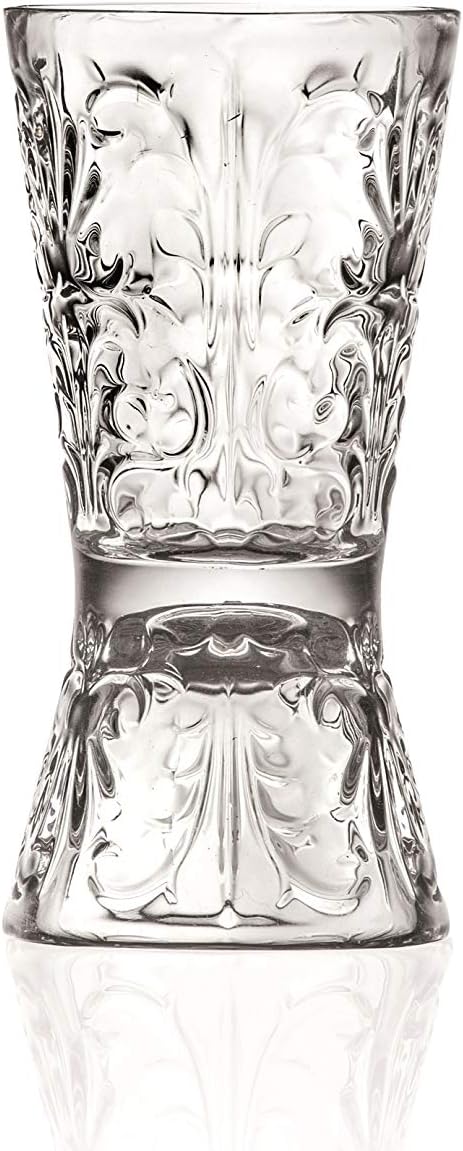 Barski Glass - Reversible Shot Glass - Jigger Tumbler - Designed Tumblers - Use for Liquor - Vodka - Cocktail - Set of 6 Glasses - One side is 1 oz, Other Side is 2 oz. - Made in Europe