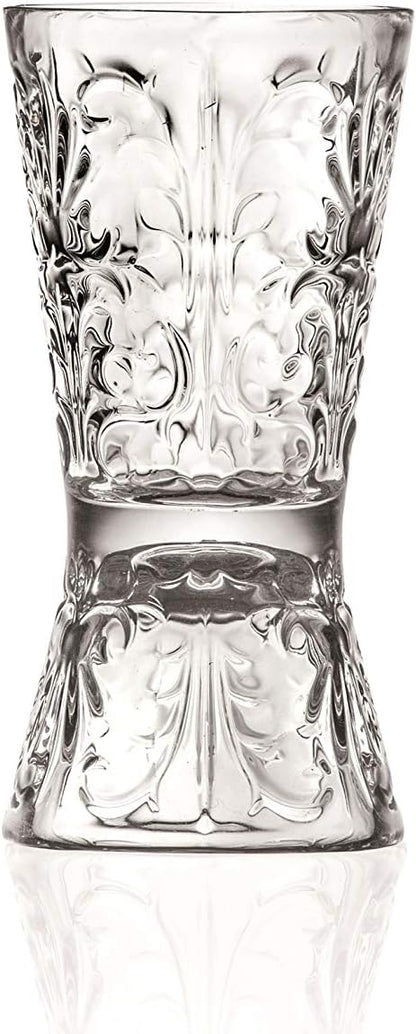 Barski Glass - Reversible Shot Glass - Jigger Tumbler - Designed Tumblers - Use for Liquor - Vodka - Cocktail - Set of 6 Glasses - One side is 1 oz, Other Side is 2 oz. - Made in Europe