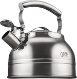 Load image into Gallery viewer, Whistling Tea Kettle Stovetop - Food Grade Stainless Steel Teapot for Stove Top with Ergonomic Handle for Gas, Induction, Electric Stovetops 2.3 Quart