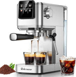 Load image into Gallery viewer, Espresso Machine, 20 Bar Espresso Maker Milk Frother &amp; LCD Panel, Hot &amp; Iced with Rapid Cold Brew, Stainless Steel Espresso Coffee Machine with 41oz Water Tank for Cappuccino, Latte