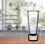 Load image into Gallery viewer, Personalized Shot Glasses Set of 4 Black Bottom Custom 2 oz Cordial Shot Glass Initial and Name for Gifts, Weddings, Birthdays, Party, Event, Decorations