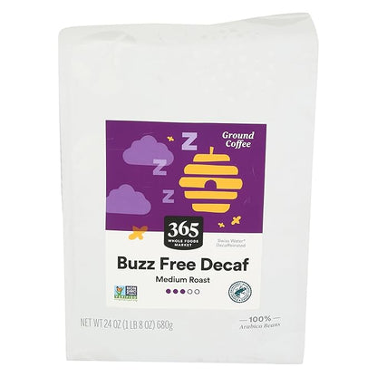 365 by Whole Foods Market, Buzz Free Decaf Ground Coffee, Medium Roast, 24 Ounce