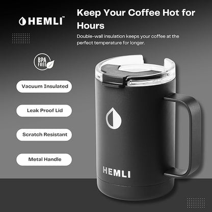 Pour Over Camp Coffee Maker Set– Vacuum Insulated Mug with Leakproof Lid, Stainless Steel Micro Filter, Scratch-Resistant Finish, Portable Coffee Maker for Camping, Travel & Outdoor Adventures