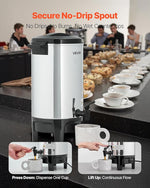 Load image into Gallery viewer, VEVOR Commercial Coffee Urn, 30 Cup 4.5 L Hot Beverage Dispenser with Dripless Faucet, Quick-Brewing Commercial Coffee Maker, Automatic Temperature Control, for Catering, Party, Church &amp; Restaurant