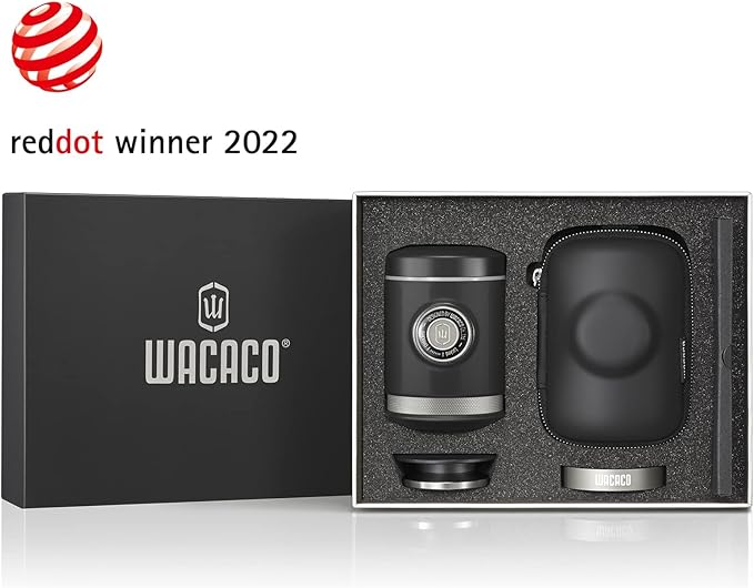 WACACO Picopresso Portable Espresso Maker Bundled with Protective Case, Pro-level Specialty Coffee Machine, Compatible Ultra-fine Grind, Manually Operated Travel Coffee Maker
