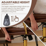 Load image into Gallery viewer, MOJAY Mid-Back Ergonomic Leather Office Desk Chair, Modern Upholstered Computer Chair, Executive Office Chair with Arms, Swivel Adjustable Rolling Chair with Gold Base (Brown)