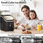 Load image into Gallery viewer, Countertop Ice Cube Maker Machine with External Water Tank,16Pcs/5Mins,34Lbs/Day,2 Ways to Add Water,Portable Compact Small Ice Maker with Auto-Cleaning,Perfect for Home/Kitchen/Camping/RV