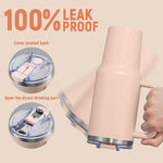 Load image into Gallery viewer, 40 oz Tumbler with Handle and Straw Lid,Insulated Reusable Stainless Steel Water Bottle Travel Mug，Cupholder Friendly Double Wall Vacuum Sealed Cup (Rose Quartz)