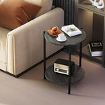 Load image into Gallery viewer, Round Side Table, 2-Tier Circle End Tables with Storage Wood Rustic 15.75" Small End Tables Farmhouse Side Table for Living Room Bedroom Balcony Small Spaces - Grey