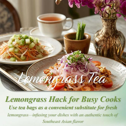 WT WEETEE Lemongrass Tea Bags, 100 Count Pure Lemon Grass Leaves Tea Bags, Natural Caffeine Free Herbal Tea