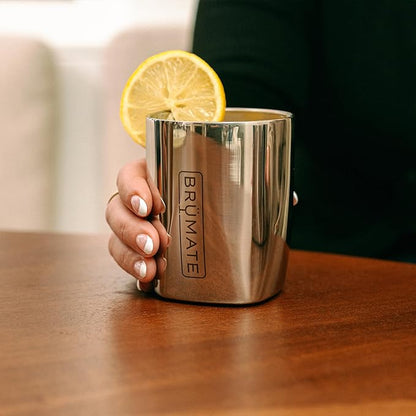 BrüMate Rocks 100% Leak-Proof 12oz Insulated Lowball Cocktail & Whiskey Tumbler - Double Wall Vacuum Stainless Steel - Camping, Travel Tumbler & Cocktail Glass (Nightfall Blue)