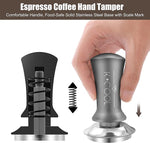 Load image into Gallery viewer, K COOL 51mm Coffee Espresso Tamper, Premium Barista Tools, Calibrated Spring Tamper, 100% Stainless Steel Flat Base Tamper with Scale Mark for Espresso Machine (Silver)