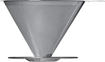 ATHIA Silver Stainless Steel Reusable Coffee Filter, Pour Over Cone Dripper with Fine Mesh, Paperless & Eco-Friendly Design, Fits Most Mugs, Carafes & Coffee Makers (Silver, Standard)