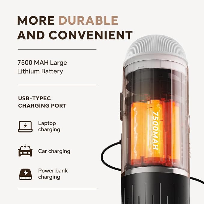 Portable Electric Espresso Coffee Maker, Fast self-heating 2 IN 1 Extraction System Espresso Machine, Support Ground Coffee and NS capsule, for Travel,Car,Hiking,Climbing,Rich Crema（White）