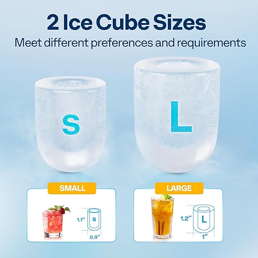 VIVOHOME Electric Portable Compact Countertop Automatic Ice Cube Maker Machine with Hand Scoop and Self Cleaning Function 26lbs/Day Black