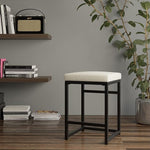 Load image into Gallery viewer, HomePop Home Decor | Modern 24-Inch Counter Stool | Backless Metal Frame Bar Stools Counter Height | Decorative Home Furniture, Natural