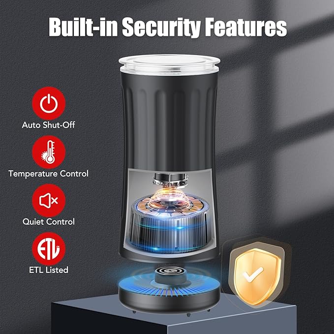 Milk Frother, Upgraded 4-in-1 Milk Frother and Steamer, Hot and Cold Foam Maker and Milk Warmer with Temperature Control & Auto Shut-Off, Frother for Coffee, Latte, Cappuccino, Matcha(Black)