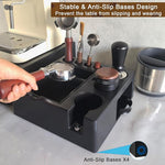 Load image into Gallery viewer, Espresso tamping station knock box,tamper station,Espresso station fit for storage 51-58mm tamper,distributor,portafilter,puck screen accessories,9 in 1 espresso knock box and tamper station