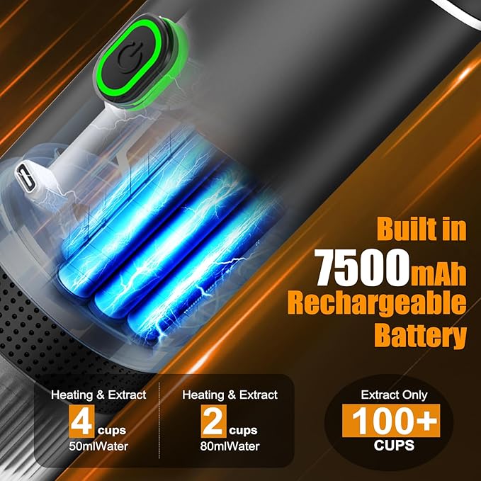 Portable Electric Espresso Maker, 20 bar Mini Travel Coffee maker, Expresso Coffee Machines with USB-C,3-in-1 Car Coffee Maker Self-Heating, Ground Coffee & Capsule(Ns&DG) for Office, Camping, RV