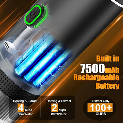 Portable Electric Espresso Maker, 20 bar Mini Travel Coffee maker, Expresso Coffee Machines with USB-C,3-in-1 Car Coffee Maker Self-Heating, Ground Coffee & Capsule(Ns&DG) for Office, Camping, RV