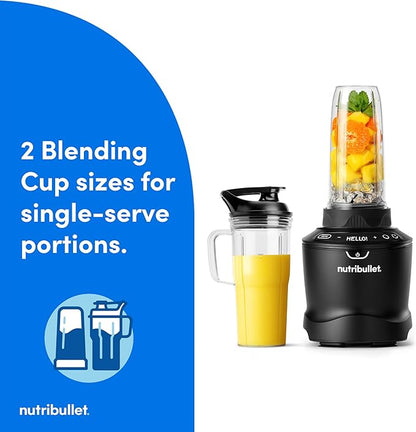 nutribullet® SmartSense Blender Combo, 1400W, 64oz Pitcher, 32oz & 24oz Cups, 5-Speed, Smoothies, Ice and Frozen Fruit, Nut Milk, Soup, Matte Black, NBF50700AK