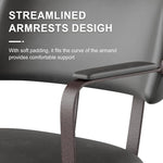 Load image into Gallery viewer, Home Office Desk Chair, Mid-Century Style Desk Chair with Padded Arms, Adjustable Seat Height, Mid Back 360° Small Computer Chair with Mobile Mute Wheel, PU Leather (Black)