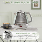 Load image into Gallery viewer, Electric Tea Kettle, 1500W /1.0L Hot Water Boiler Heater Pot, Retro Small Electric Kettle, 100% Stainless Steel BPA Free Electric Teapot, Auto Shut-Off &amp; Boil-Dry Protection