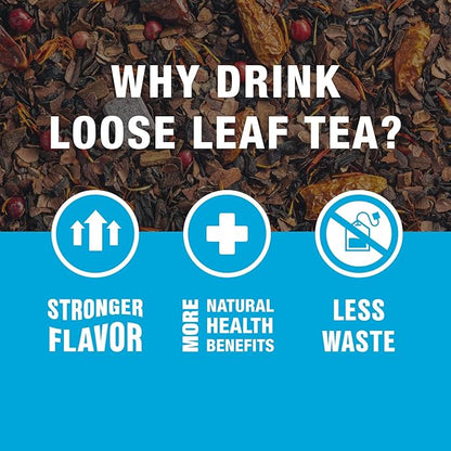 Tiesta Tea - Sexy Hot Christmas, Loose Leaf, Cocoa Chili Black Tea, Premium Blend, High Caffeinated Spicy Black, Make Hot or Iced Tea & Brews Up to 200 Cups, 16oz Resealable Bulk Pouch