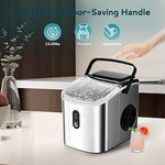 Load image into Gallery viewer, EUHOMY Ice Maker Countertop, Portable Ice Machine with Carry Handle, 26.5lbs Per Day, 9 Cubes in 6 Mins, Auto-Cleaning, with Basket and Scoop, for Home, Kitchen, Camping, RV (Silver)