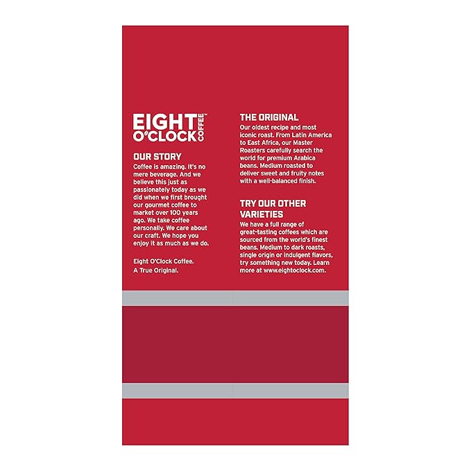 Eight O'Clock Coffee The Original, Medium Roast, Whole Bean Coffee, 21 Ounce, 100% Arabica, Kosher Certified (Pack of 2)