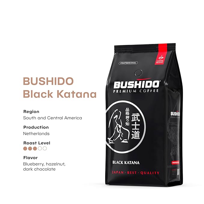 BUSHIDO Black Katana premium arabica whole coffee beans, 2.2 pound (1000g), medium roast