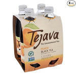 Load image into Gallery viewer, Tejava Peach Black Iced Tea, 4 Pack, 12oz Glass Bottles, Unsweetened, Non-GMO, Kosher, No Sugar or Sweeteners, No calories, No Preservatives, Brewed in Small Batches