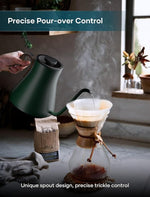 Load image into Gallery viewer, Electric Kettle, Gooseneck Electric Kettle, ±1℉ Precise Temperature Control, Stainless Steel Interior, Quick Heating for Pour Over Coffee, Tea &amp; Boiling Water, 0.9L (Forest Green)