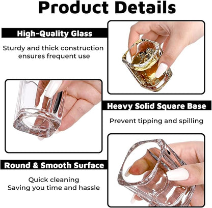 30 Pack Heavy Base Shot Glasses Set, 2.2 oz Clear Whiskey Glasses, Square Shot Glass Bulk, Small Thick Glass Cups for Vodka Tequila Espresso Liquor, Ideal Supplies for Bar Party