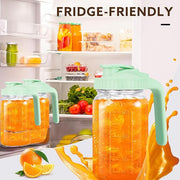 Glass Pitcher with Lid, 64 OZ Mason Jar Pitcher Double Leak Proof, 2 Quart Breast Milk Storage Containers for Fridge, Wide Mouth Glass Jar for Sun Tea, Juice, Cold Brew Coffee