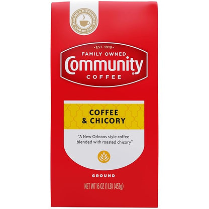 Community Coffee Coffee and Chicory Blend 16 Ounce, Medium Dark Roast Ground Coffee, Vacuum Sealed16 Ounce Bag (Pack of 1)