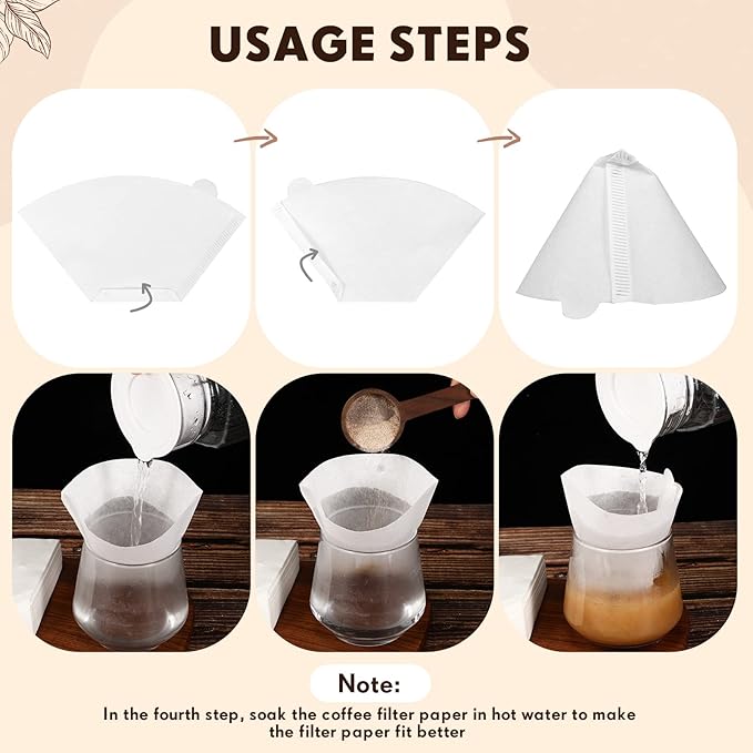 Skylety 500 Count #2 Cone Coffee Filter, Coffee Filters 2 Cone Pour Over Filters Natural Paper Unbleached Disposable Coffee Filters for Coffee Dripper and Drip Coffee Maker