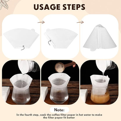 Skylety 500 Count #2 Cone Coffee Filter, Coffee Filters 2 Cone Pour Over Filters Natural Paper Unbleached Disposable Coffee Filters for Coffee Dripper and Drip Coffee Maker