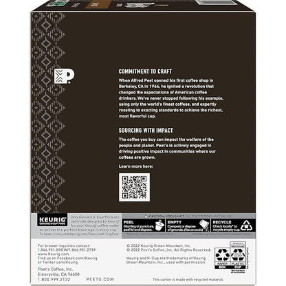 Peet's Coffee French Roast, Dark Roast, 22 Count Single Serve K-Cup Coffee Pods for Keurig Coffee Maker