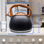 Load image into Gallery viewer, Tea Kettle Stovetop, 3.2 Qt Stainless Steel Whistling Kettle for Stove Top, Food Grade Teapot with Wood Pattern Handle for Coffee, Milk etc, Gas Electric Applicable (Black)