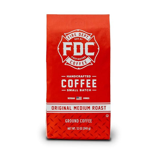 Fire Department Coffee - Gives Back to Firefighters - Balanced & Smooth Original Medium Roast Ground Coffee - Roasted in the USA - Veteran Owned -12 oz