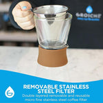 Load image into Gallery viewer, GROSCHE Amsterdam Glass Pour Over Coffee Maker - Single Cup Manual Dripper Brewer w/Removable Glass Top &amp; Permanent Stainless Steel Filter - 27.6 fl oz - Ideal for Home, Camping, &amp; On-the-Go Brewing